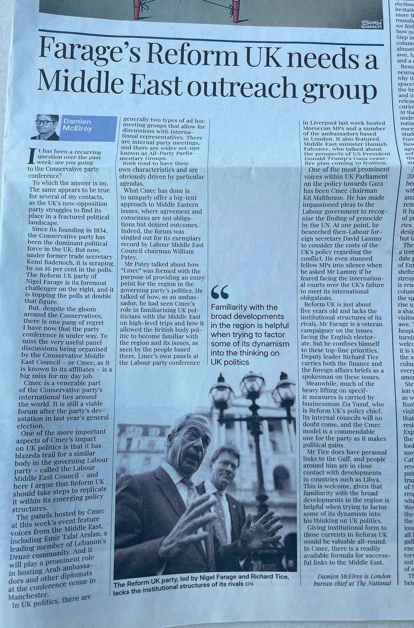 Newspaper article about CMEC
